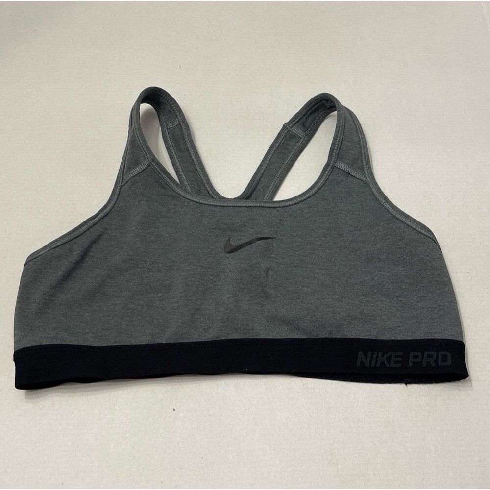 Nike Pro Dri-Fit Sports Bra Size L Gray/Black